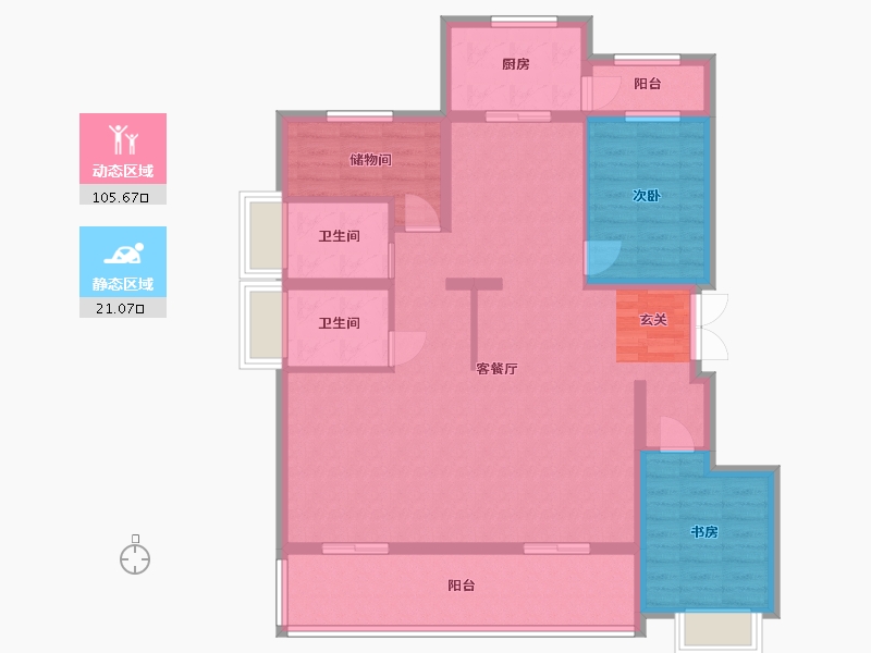 安徽省-合肥市-城建琥珀东华府-114.10-户型库-动静分区