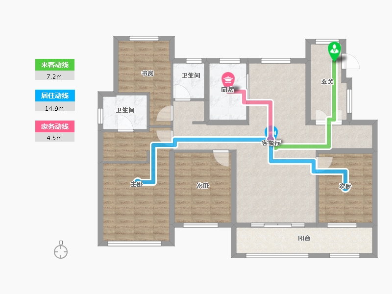 河南省-郑州市-云溪苑-114.19-户型库-动静线