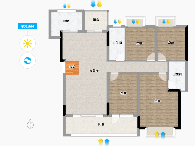 四川省-成都市-昌建.星悦城-120.24-户型库-采光通风