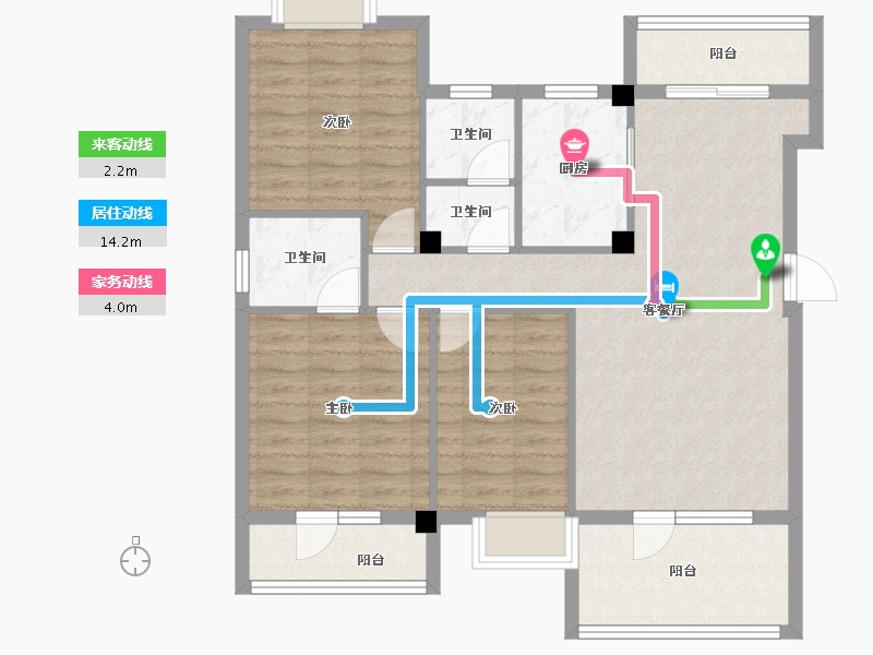 湖北省-黄冈市-罗田东方花园-95.18-户型库-动静线