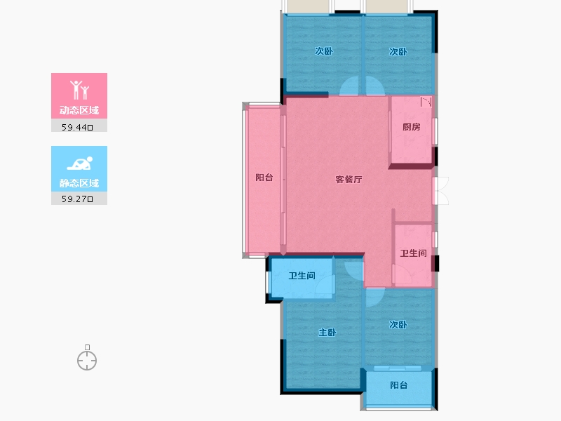 福建省-三明市-翡翠庄园-108.01-户型库-动静分区