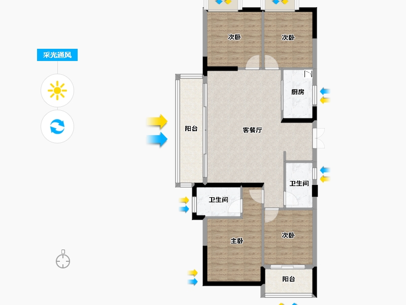 福建省-三明市-翡翠庄园-108.01-户型库-采光通风