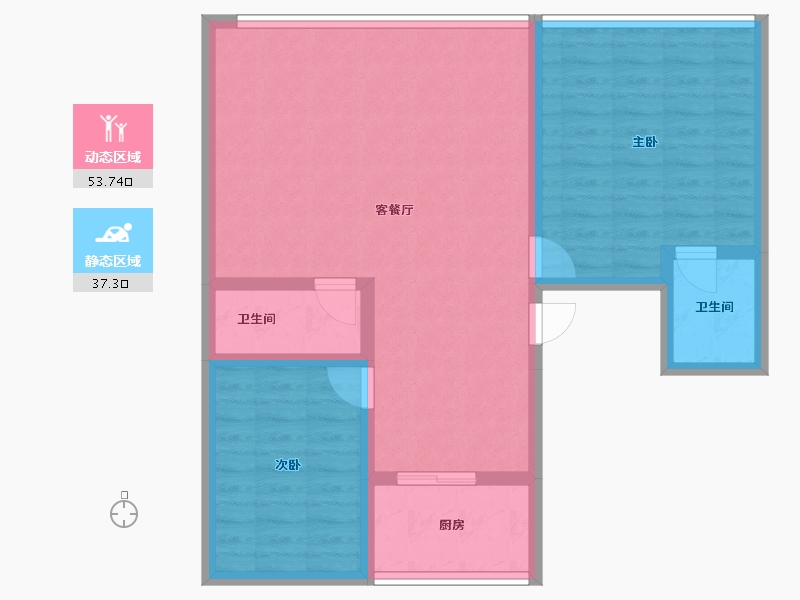 四川省-绵阳市-美丽岛小区-81.88-户型库-动静分区