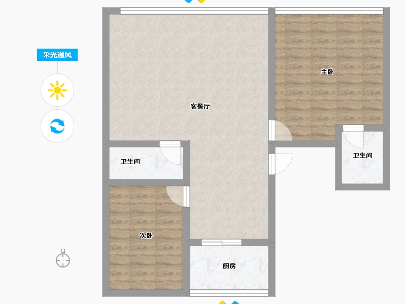 四川省-绵阳市-美丽岛小区-81.88-户型库-采光通风