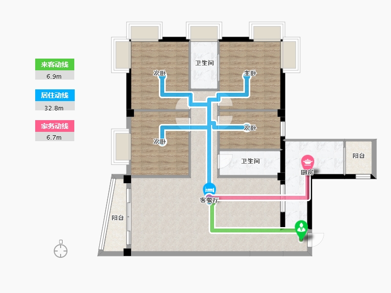 海南省-海口市-九九华府-112.66-户型库-动静线