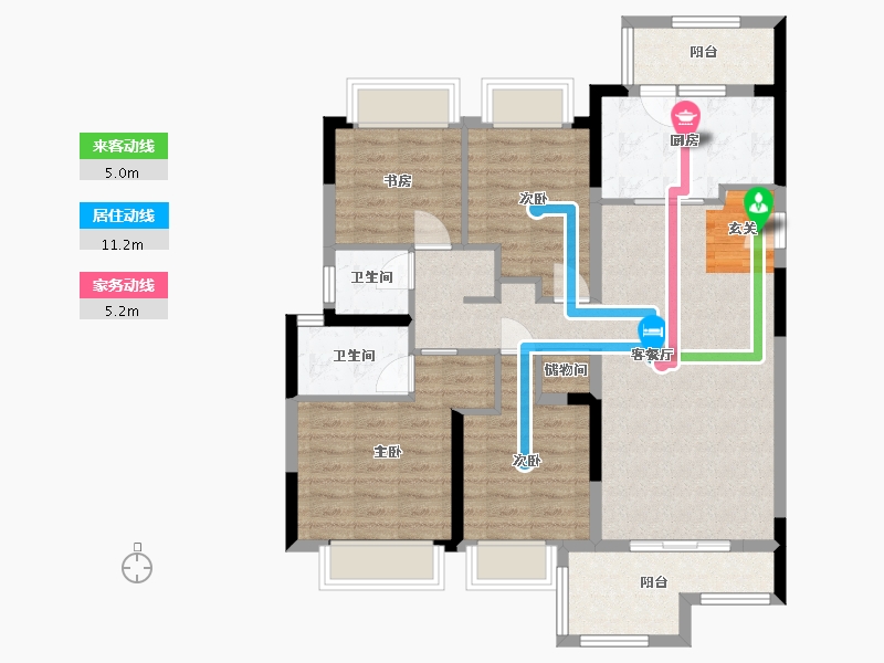 四川省-成都市-观岭国际社区翡翠湾-97.49-户型库-动静线