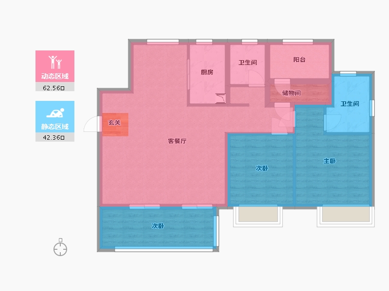 江苏省-南京市-保利荣盛合悦-93.78-户型库-动静分区