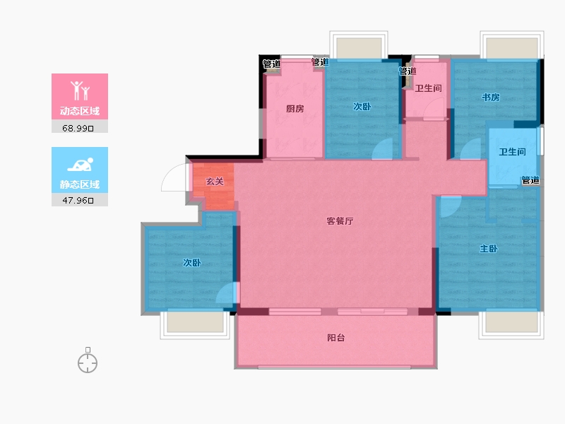 江苏省-南京市-金轮翠雍华庭-106.00-户型库-动静分区