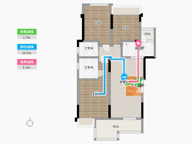 重庆-重庆市-远洋・合能・枫丹江屿-95.00-户型库-动静线