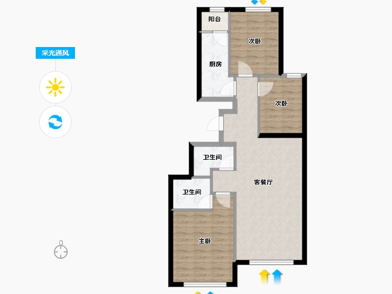 北京-北京市-航天城-74.53-户型库-采光通风