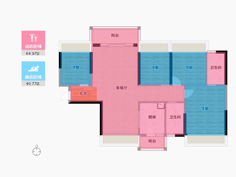 广东省-惠州市-海德花园-94.47-户型库-动静分区