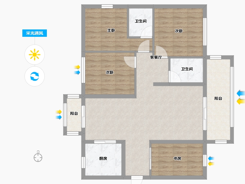 广东省-惠州市-禧临门-97.65-户型库-采光通风