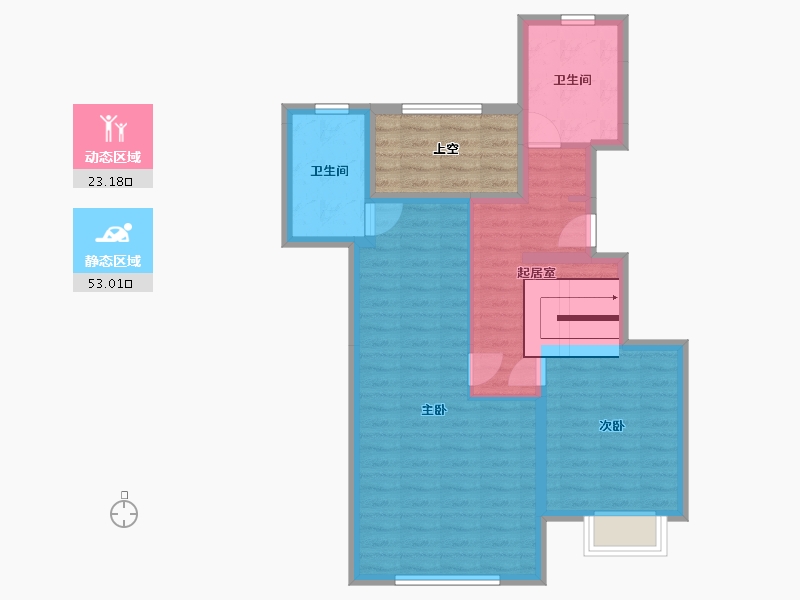 陕西省-西安市-西港兰池郡-74.52-户型库-动静分区