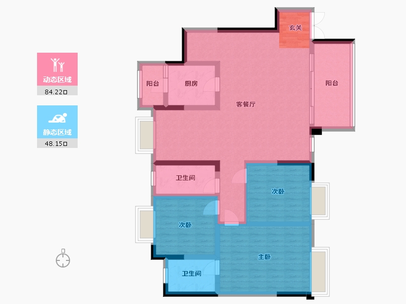 重庆-重庆市-金融街・两江融府-118.88-户型库-动静分区