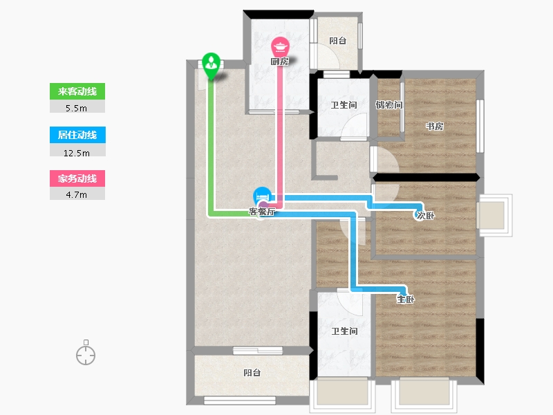 广东省-清远市-碧桂园半岛一号-79.15-户型库-动静线