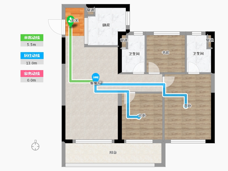 山东省-烟台市-紫樾府-88.00-户型库-动静线