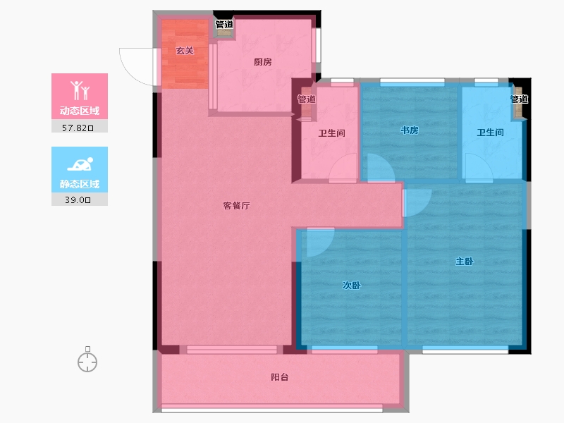 山东省-烟台市-紫樾府-88.00-户型库-动静分区