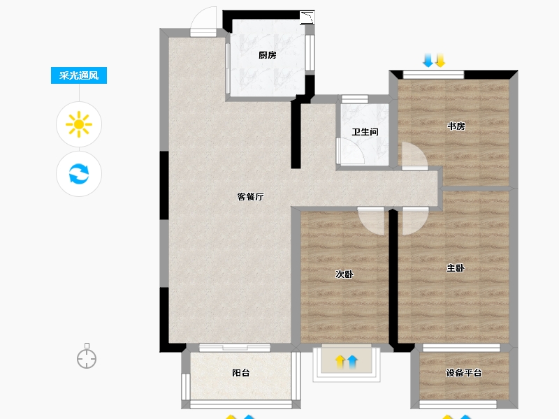 安徽省-巢湖市-新华龙府-80.00-户型库-采光通风