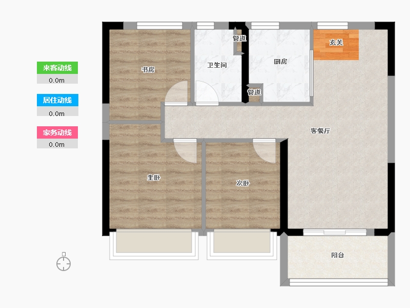 山东省-烟台市-紫樾府-70.99-户型库-动静线