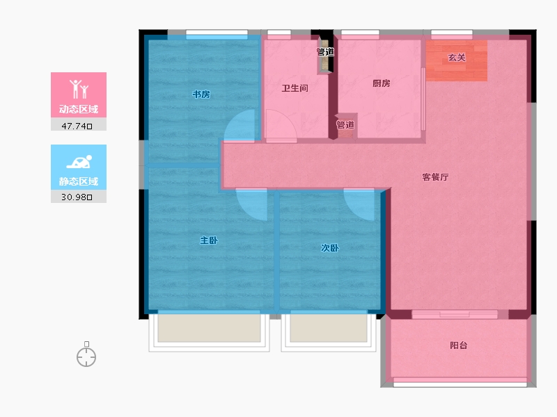 山东省-烟台市-紫樾府-70.99-户型库-动静分区