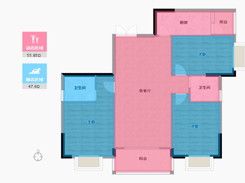 广西壮族自治区-南宁市-湖畔书院-94.38-户型库-动静分区