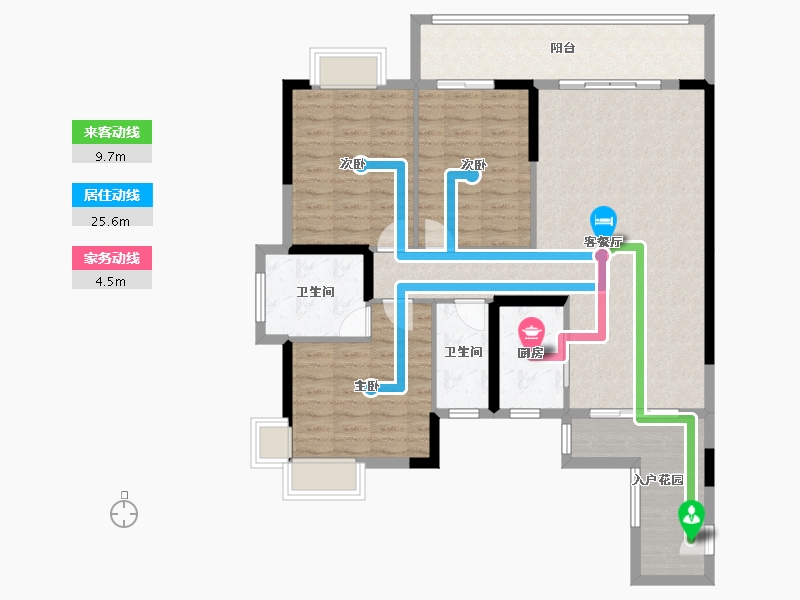 湖南省-郴州市-德润龙庭-113.82-户型库-动静线