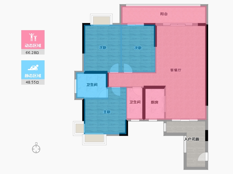 湖南省-郴州市-德润龙庭-113.82-户型库-动静分区