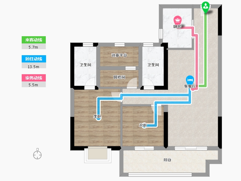 江苏省-常州市-碧桂园·壹号天禧-75.99-户型库-动静线