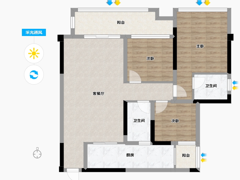 四川省-达州市-明月华府-92.79-户型库-采光通风