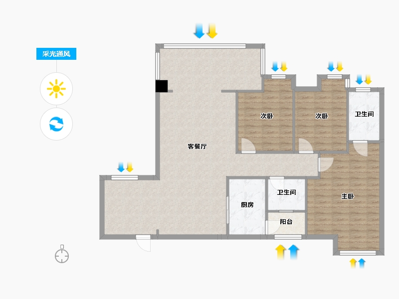 四川省-成都市-置信逸都-115.29-户型库-采光通风