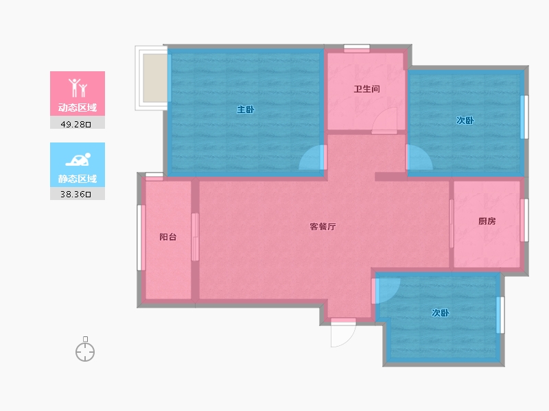 河南省-郑州市-鼎新家园-78.00-户型库-动静分区