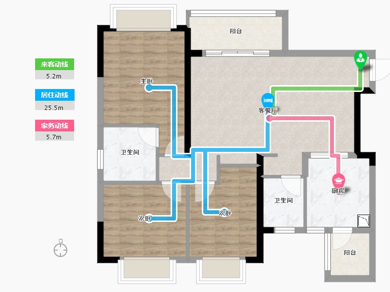 四川省-成都市-温江恒大御景领岳.金色湖岸二期-86.65-户型库-动静线