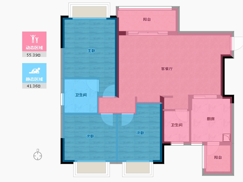 四川省-成都市-温江恒大御景领岳.金色湖岸二期-86.65-户型库-动静分区