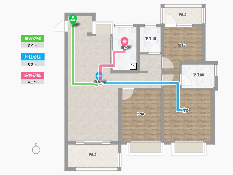 江苏省-镇江市-远洋香奈河畔-92.05-户型库-动静线