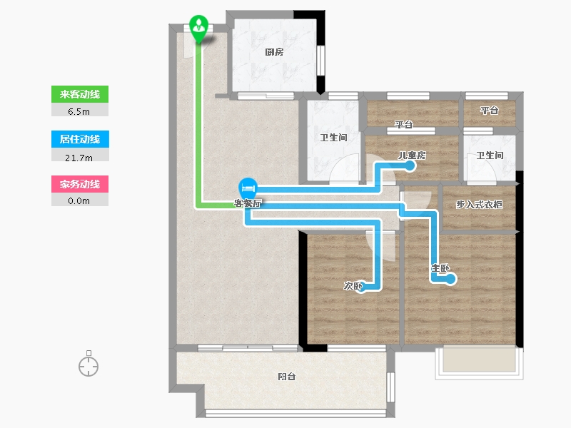 福建省-泉州市-华尔顿Q空间-96.01-户型库-动静线