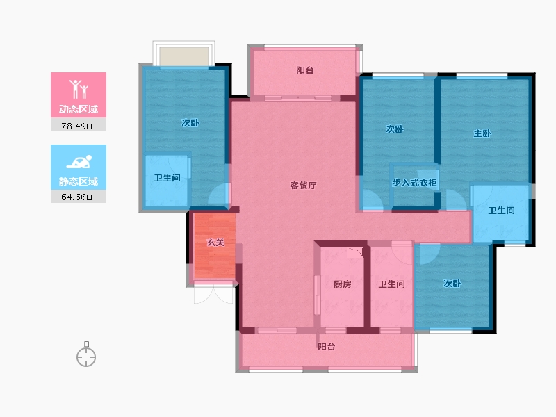 四川省-成都市-西派玺樾-127.01-户型库-动静分区