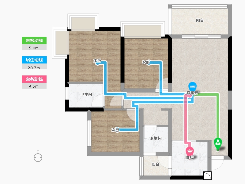 四川省-成都市-帝一广场-77.55-户型库-动静线