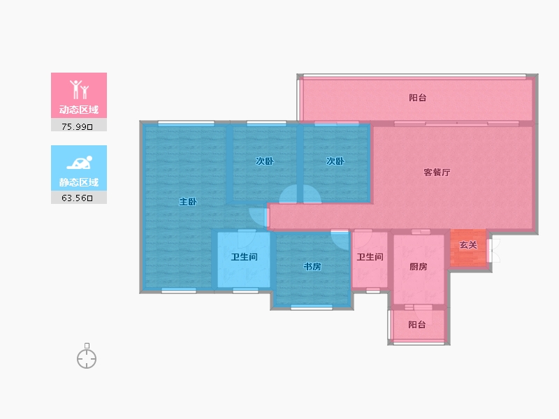 四川省-成都市-中南樾府-125.61-户型库-动静分区