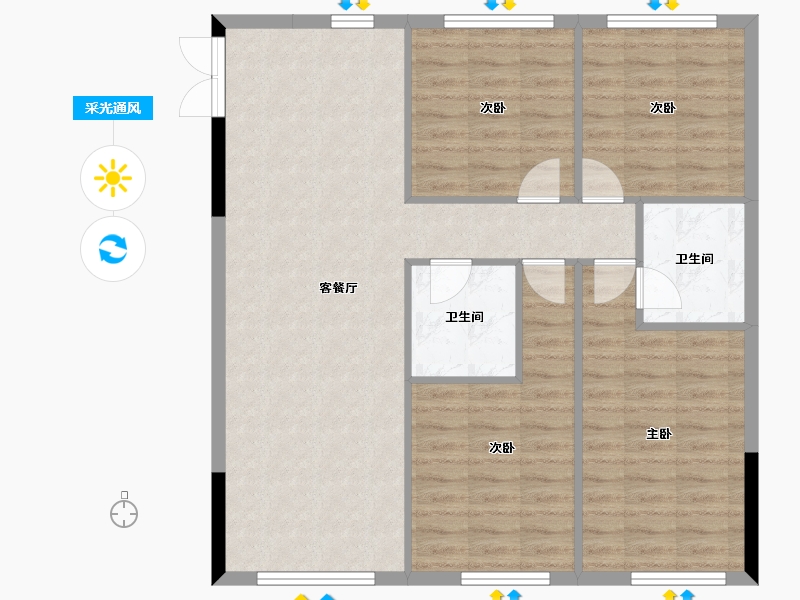 四川省-成都市-景茂誉府-96.23-户型库-采光通风