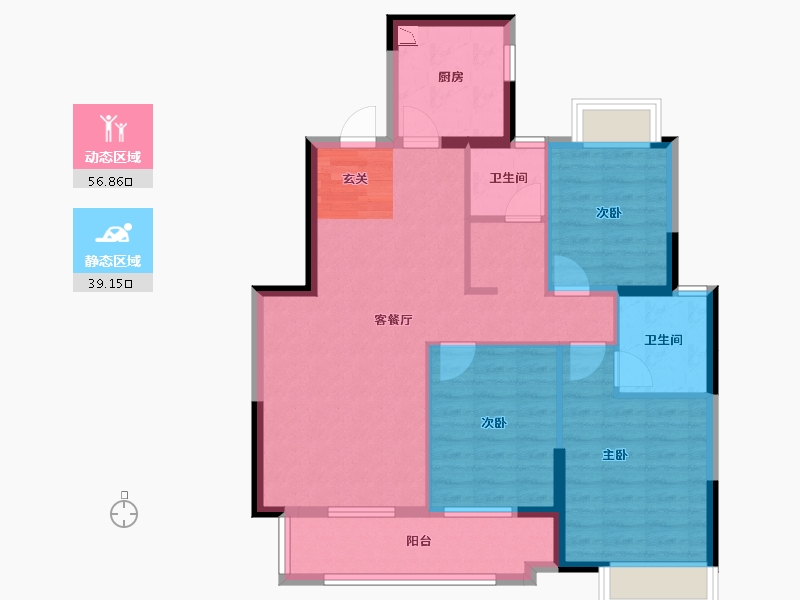 湖北省-武汉市-航城丽都-86.23-户型库-动静分区