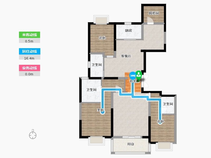 湖北省-武汉市-琨瑜府-126.72-户型库-动静线