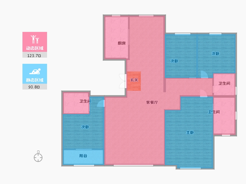 内蒙古自治区-赤峰市-丽都水岸-201.23-户型库-动静分区