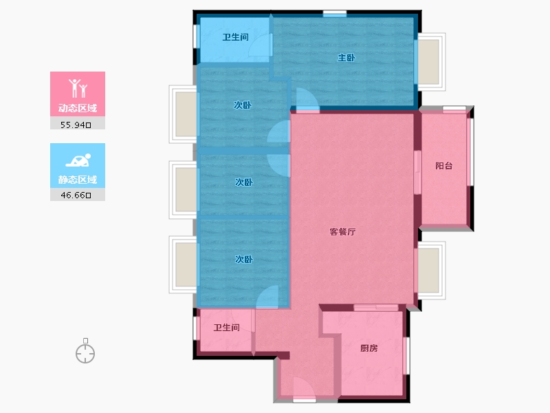 广东省-东莞市-皇家翡翠湾-92.27-户型库-动静分区