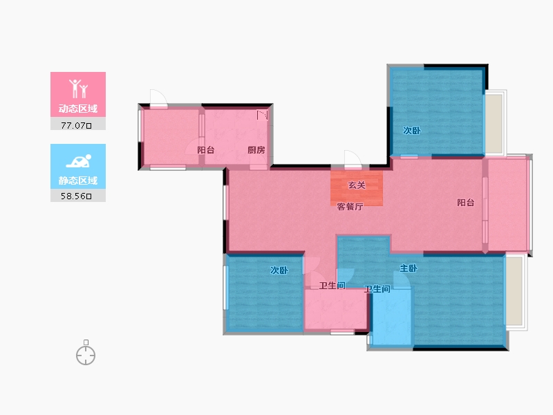 浙江省-台州市-城市之光-122.09-户型库-动静分区