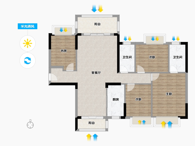 广东省-阳江市-玖龙府-108.22-户型库-采光通风