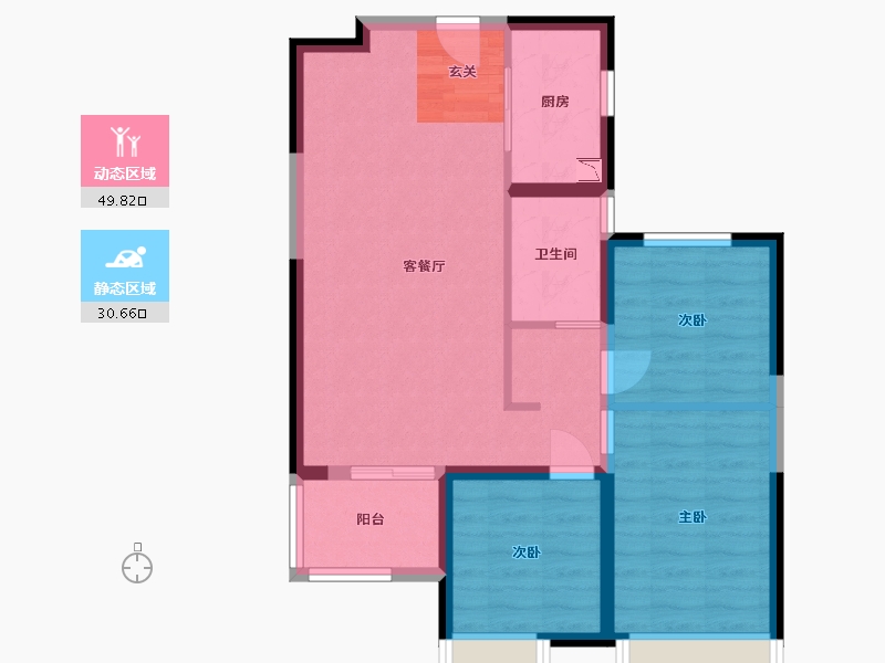 湖北省-武汉市-五矿万境水岸-71.87-户型库-动静分区