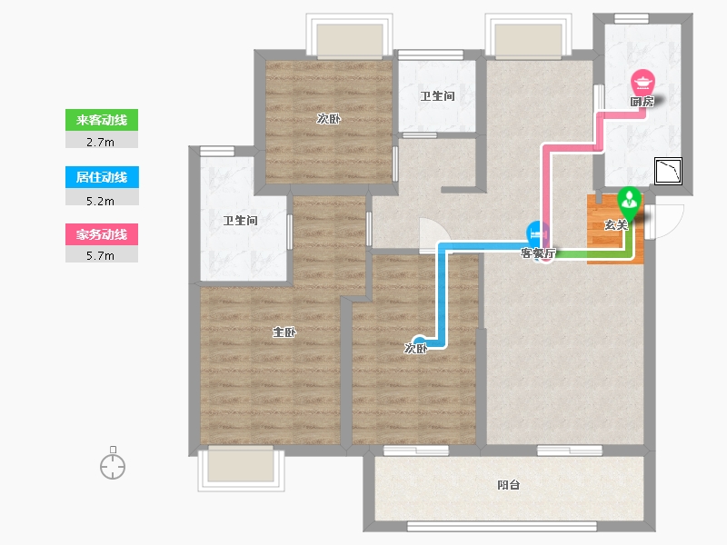 湖北省-武汉市-金地中核格林格林-98.58-户型库-动静线