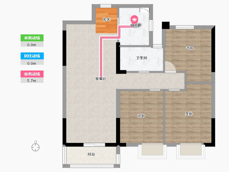 湖北省-武汉市-武地融创锦上公馆-81.80-户型库-动静线