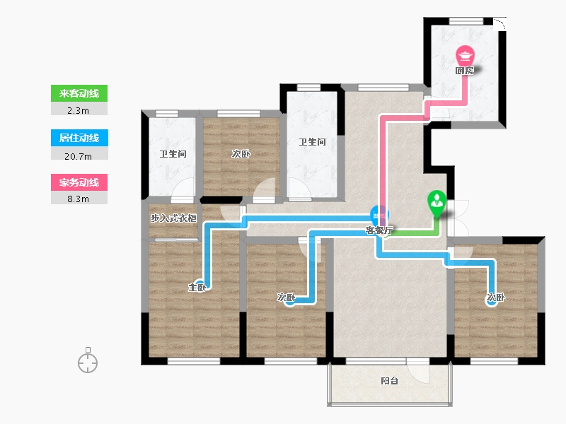 辽宁省-锦州市-山水依城-109.13-户型库-动静线