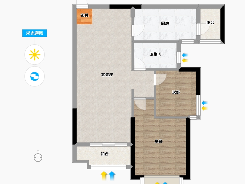 湖北省-武汉市-武汉恒大文化旅游城-67.20-户型库-采光通风